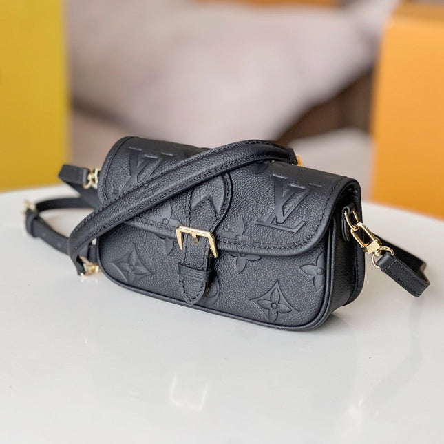 LV 25S MINI NANO DIANE 19 IN BLACK MONOGRAM EMPREINTE LEATHER GOLD HARDWARE