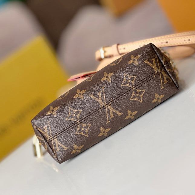 LV 25S LOCKIT BB 19 IN BROWN MONOGRAM COATED CANVAS GOLD HARDWARE