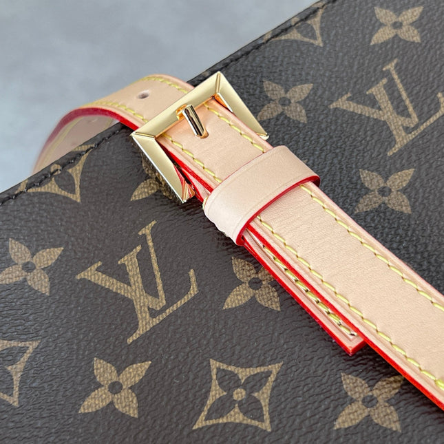 LV 25S MEZZO BAG 43 IN BROWN MONOGRAM CANVAS AND CALFSKIN GOLD HARDWARE