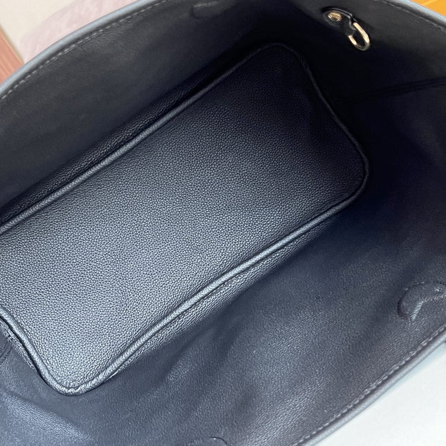 NEVERFULL INSIDE OUT MM BAG 31 IN BROWN MONOGRAM COATED CANVAS AND CALFSKIN