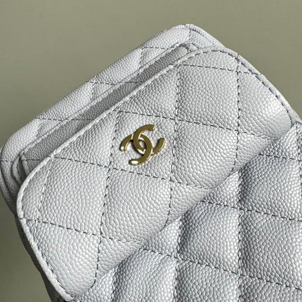 CC MINI 18 BACKPACK WHITE CAVIAR LIGHT GOLD HARDWARE