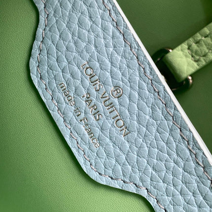 CAPUCINES BB 27 IN LIGHT GREEN TAURILLON SILVER HARDWARE