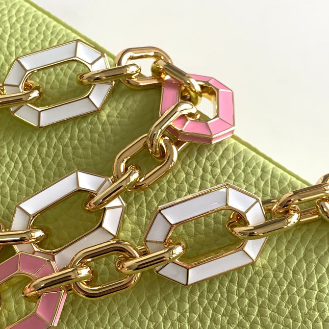CAPUCINES BB 27 IN PEAR GREEN TAURILLON GOLD HARDWARE