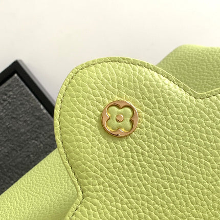 CAPUCINES BB 27 IN PEAR GREEN TAURILLON GOLD HARDWARE