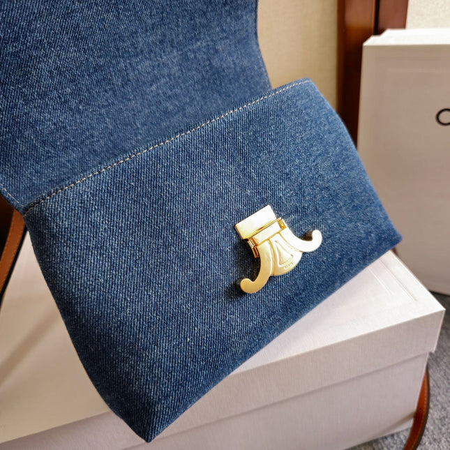 TEEN NINO BAG 20.5 IN DENIM TRIOMPHE KELLY