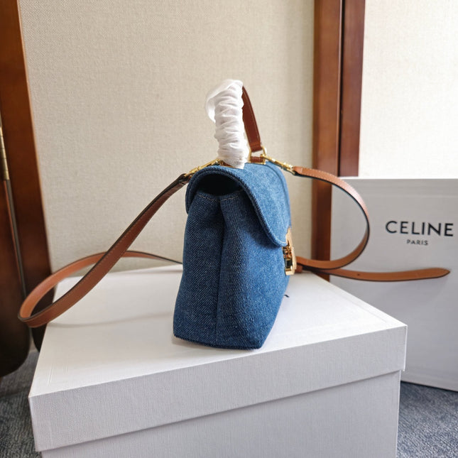 TEEN NINO BAG 20.5 IN DENIM TRIOMPHE KELLY