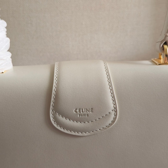 JOSEPHINE BAG 18.5 IN WHITE PATENT CALFSKIN