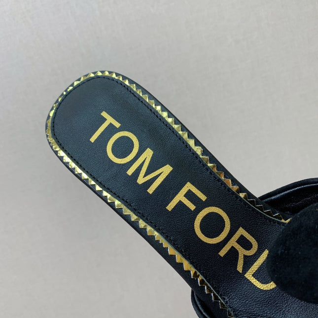 HIGH HEEL MULE 10 CM IN BLACK SUEDE