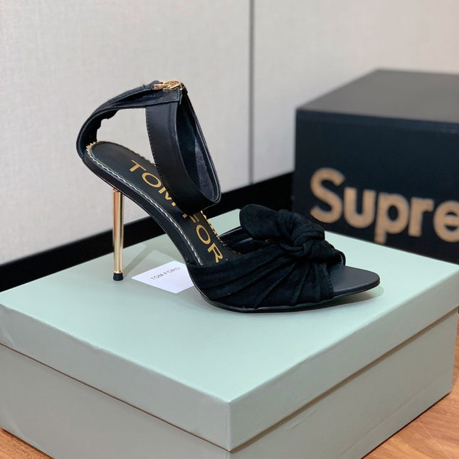 HIGH SANDAL 10 CM IN BLACK SUEDE