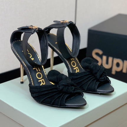 HIGH SANDAL 10 CM IN BLACK SUEDE