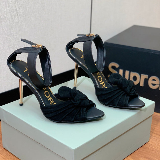 HIGH SANDAL 10 CM IN BLACK SUEDE