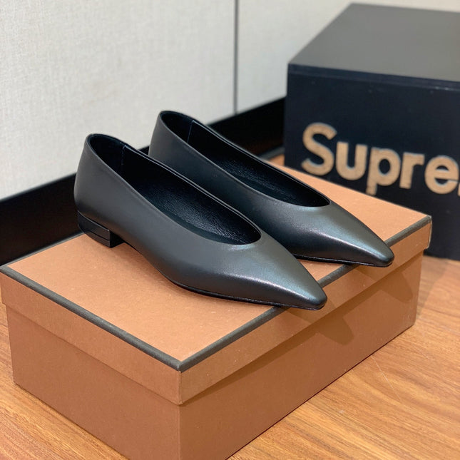 LP REBECCA BALLERINAS BLACK CALFSKIN