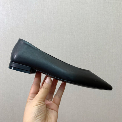 LP REBECCA BALLERINAS BLACK CALFSKIN
