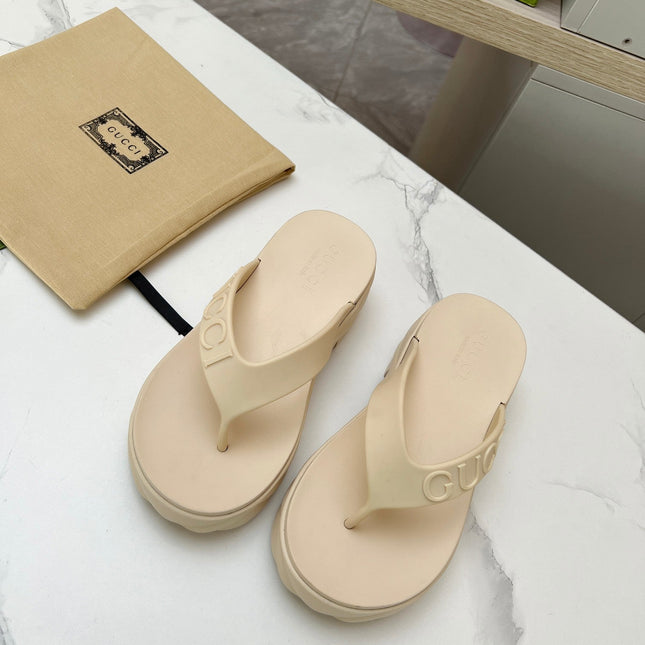 THONG PLATFORM IN BEIGE CREAM IMPORTED TPU