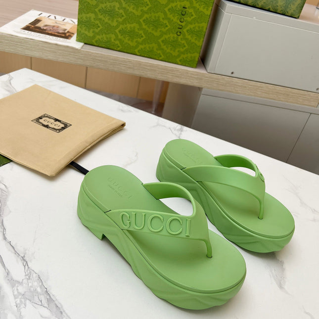 THONG PLATFORM IN PISTACHIO GREEN IMPORTED TPU