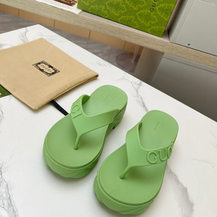 THONG PLATFORM IN PISTACHIO GREEN IMPORTED TPU