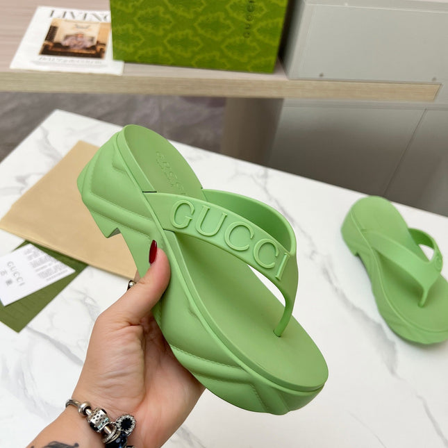 THONG PLATFORM IN PISTACHIO GREEN IMPORTED TPU
