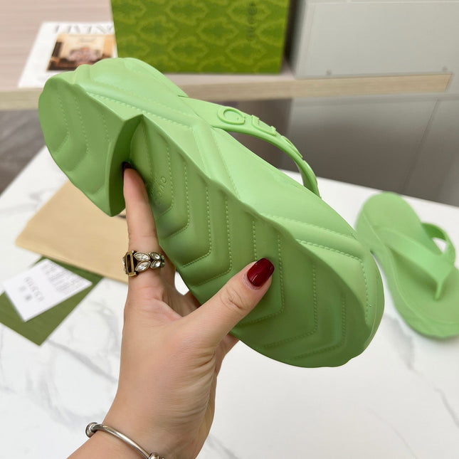 THONG PLATFORM IN PISTACHIO GREEN IMPORTED TPU