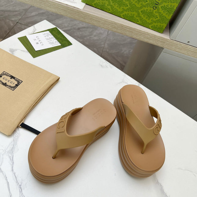 THONG PLATFORM 5 CM IN CIDER BROWN IMPORTED TPU