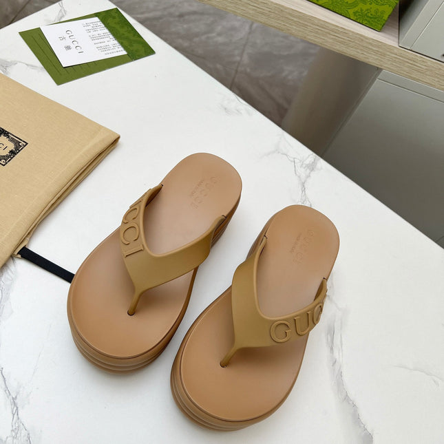 THONG PLATFORM 5 CM IN CIDER BROWN IMPORTED TPU