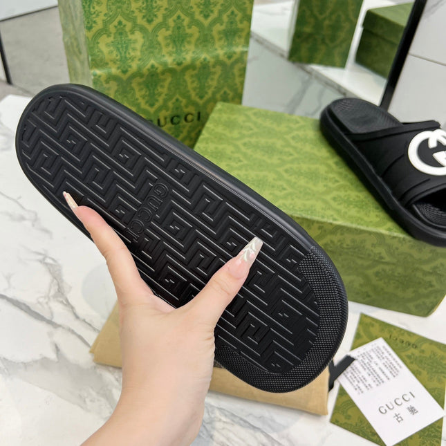 PLATFORM SLIPPERS IN BLACK IMPORTED TPU
