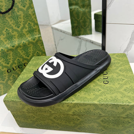 PLATFORM SLIPPERS IN BLACK IMPORTED TPU