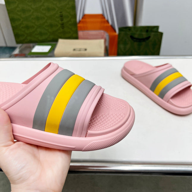 PLATFORM SLIPPERS IN LIGHT PINK MIX COLORFUL IMPORTED TPU