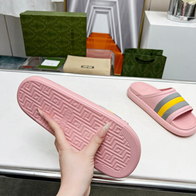 PLATFORM SLIPPERS IN LIGHT PINK MIX COLORFUL IMPORTED TPU