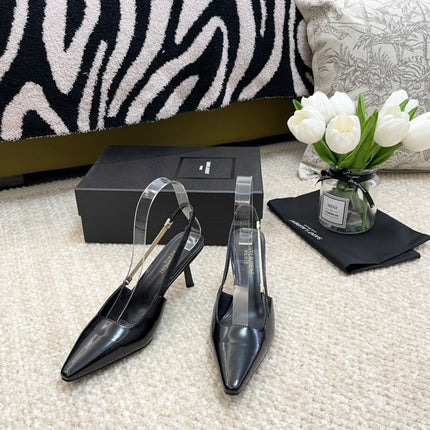 SL BLAKE SLINGBACK PUMPS BLACK CALFSKIN