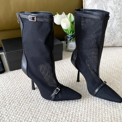 SL OXALIS BOOTIES IN BLACK MESH