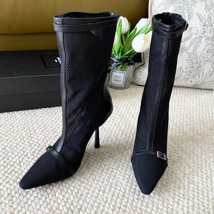 SL OXALIS BOOTIES IN BLACK MESH