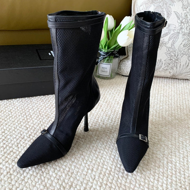 SL OXALIS BOOTIES IN BLACK MESH