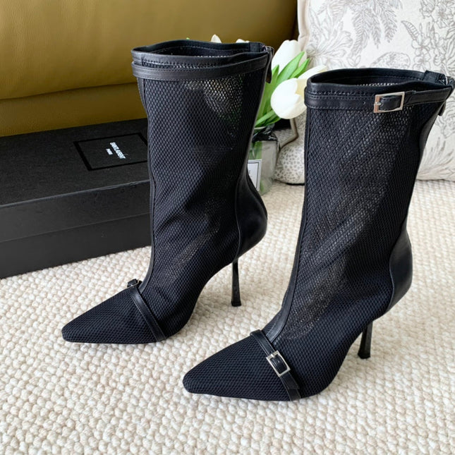 SL OXALIS BOOTIES IN BLACK MESH