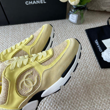 CC SNEAKER IN LIGHT YELLOW WOOL TWEED AND SUEDE