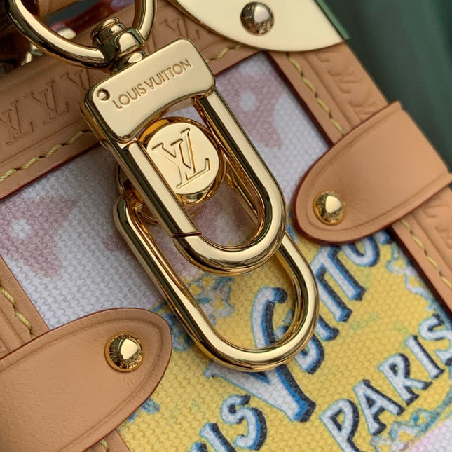 SIDE TRUNK MM 23.5 IN MONOGRAM DUNE CANVAS AND CALFSKIN