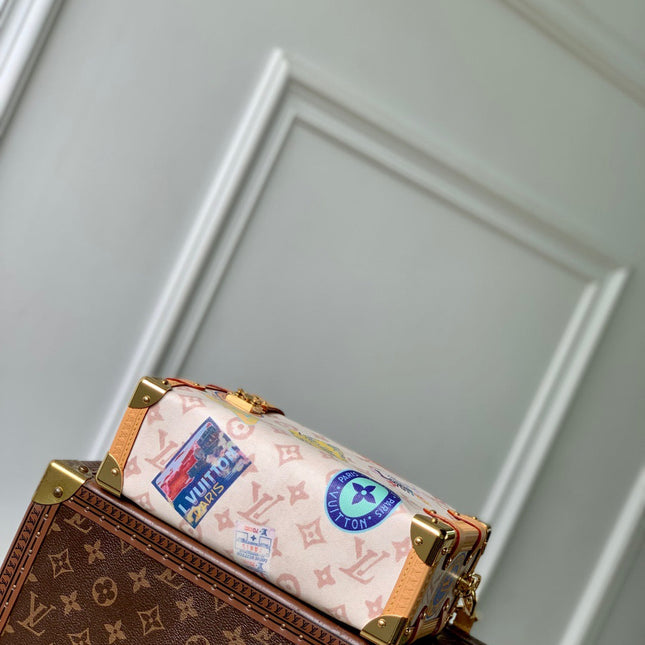 SIDE TRUNK MM 23.5 IN MONOGRAM DUNE CANVAS AND CALFSKIN