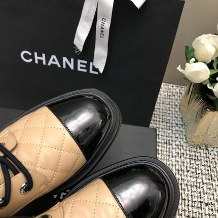 SHORT BOOTS  BEIGE CREAM MIX BLACK SUEDE LAMBSKIN