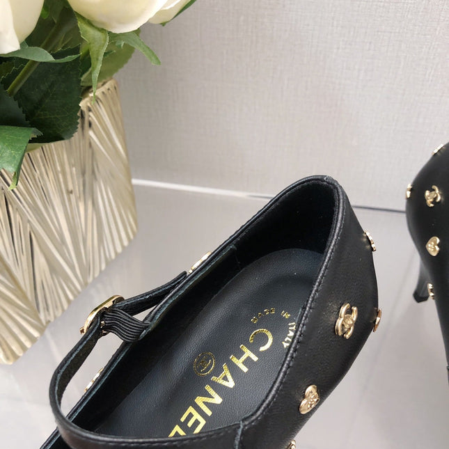 MARY JANE BLACK LAMBSKIN ATTACH METAL