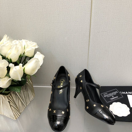 MARY JANE BLACK LAMBSKIN ATTACH METAL