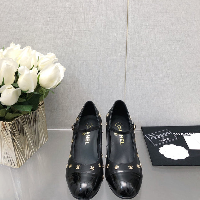 MARY JANE BLACK LAMBSKIN ATTACH METAL