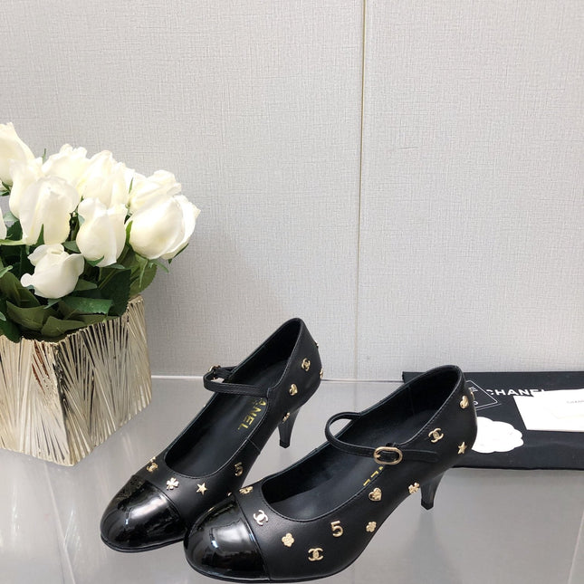 MARY JANE BLACK LAMBSKIN ATTACH METAL