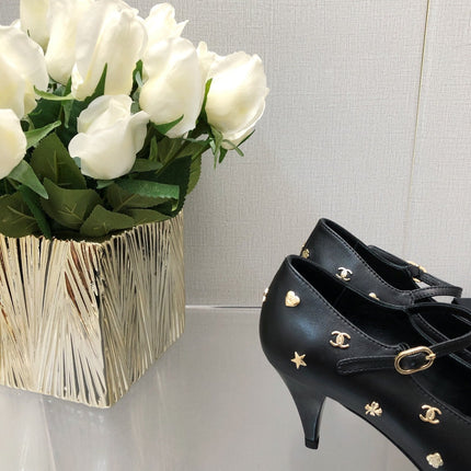 MARY JANE BLACK LAMBSKIN ATTACH METAL