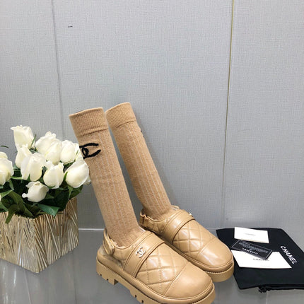 CHUNKY PLATFORM SHEARLING SLIPPER BEIGE CREAM LAMBSKIN