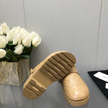 CHUNKY PLATFORM SHEARLING SLIPPER BEIGE CREAM LAMBSKIN