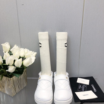 CHUNKY PLATFORM SHEARLING SLIPPER WHITE LAMBSKIN