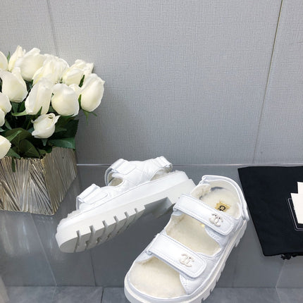 DAD SANDAL WHITE LAMBSKIN