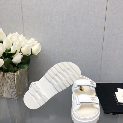 DAD SANDAL WHITE LAMBSKIN