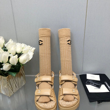 DAD SANDAL YELLOW CREAM LAMBSKIN