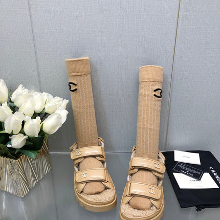 DAD SANDAL YELLOW CREAM LAMBSKIN