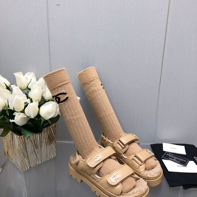 DAD SANDAL YELLOW CREAM LAMBSKIN